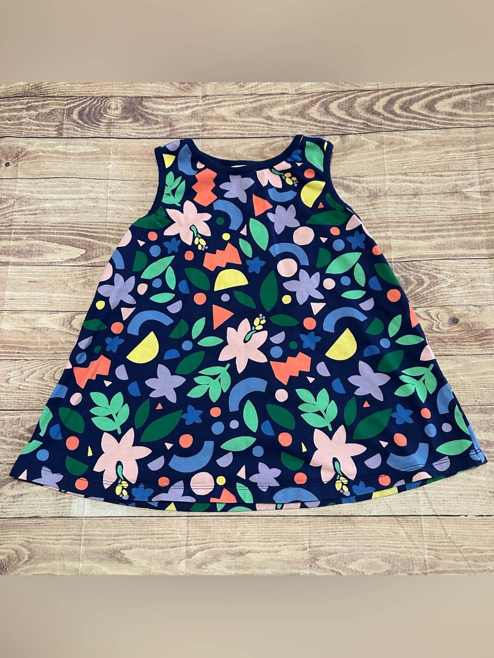 Hanna Andersson Girls Floral Print Sleeveless Swing Top Size 8 (130 cm)